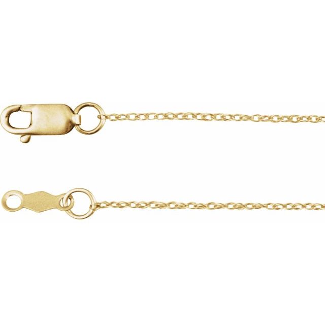 14K Yellow .75 mm Rope 7" Chain