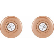 14K Rose 1/2 CTW Lab-Grown Diamond Puffed Stud Earrings