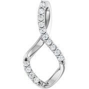 14K White 1/5 CTW Natural Diamond Freeform Pendant