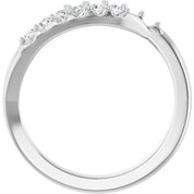 Sterling Silver 2 mm Round 5-Stone 1/6 CTW Natural Diamond Semi-Set Freeform Family Ring