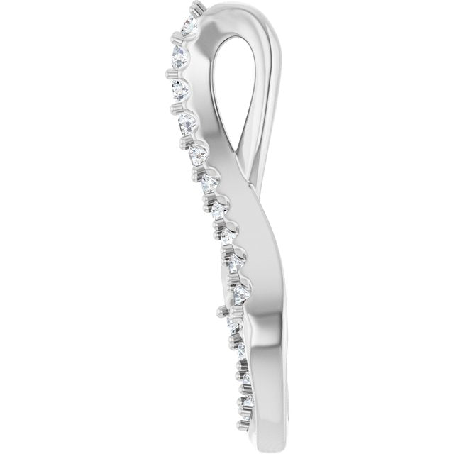 14K White 1/5 CTW Natural Diamond Freeform Pendant