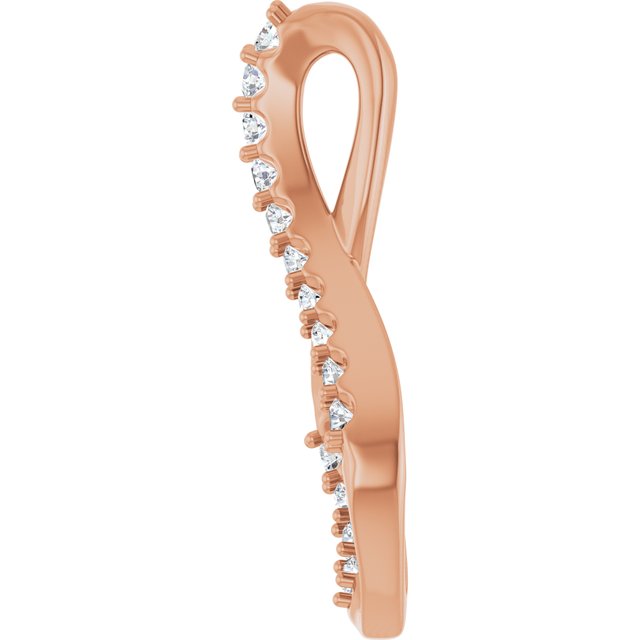 14K Rose 1/5 CTW Natural Diamond Freeform Pendant