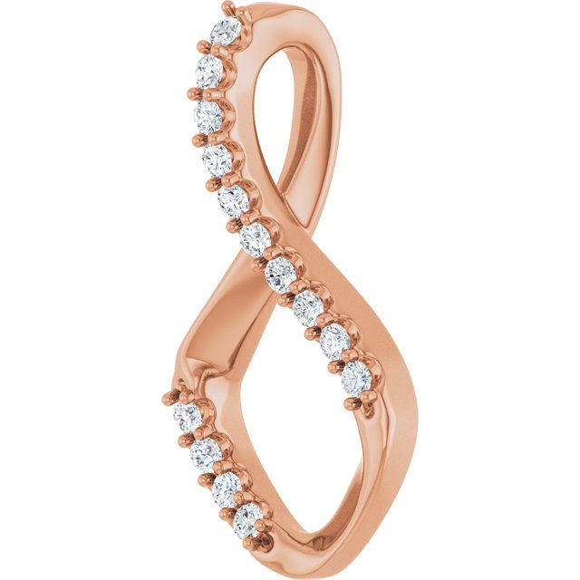 14K Rose 1/5 CTW Natural Diamond Freeform Pendant