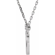 Sterling Silver Block Initial D 16" Necklace