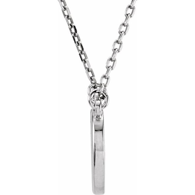 Sterling Silver Block Initial D 16" Necklace