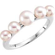 10K Yellow Gold Cultured Freshwater Pearl Ring with White Pearls