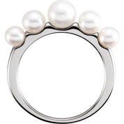 10K Yellow Gold Cultured Freshwater Pearl Ring with White Pearls