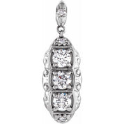 14K White 1/4 CTW Natural Diamond Pendant