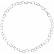 Sterling Silver 9 mm Heart 16" Chain