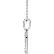 14K White 1/10 CTW Natural Diamond Initial O 18" Necklace