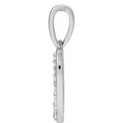 14K White 1/10 CTW Natural Diamond Initial O Pendant