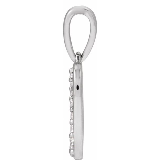 14K White 1/10 CTW Natural Diamond Initial O Pendant