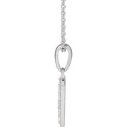 14K White 1/10 CTW Natural Diamond Initial N 18" Necklace