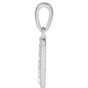 14K White 1/10 CTW Natural Diamond Initial N Pendant