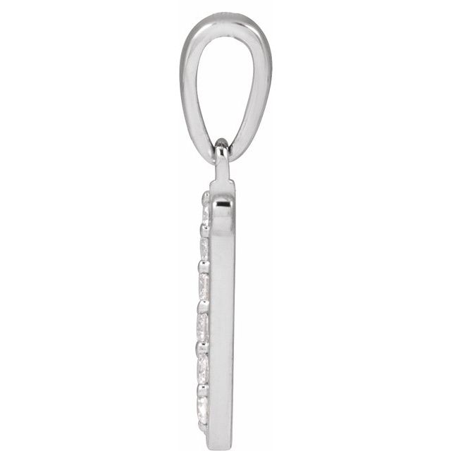 14K White 1/10 CTW Natural Diamond Initial N Pendant