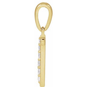 14K Yellow 1/10 CTW Natural Diamond Initial N Pendant