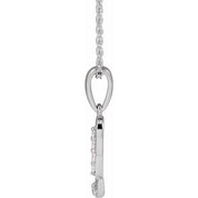 14K White 1/10 CTW Natural Diamond Initial L 18" Necklace