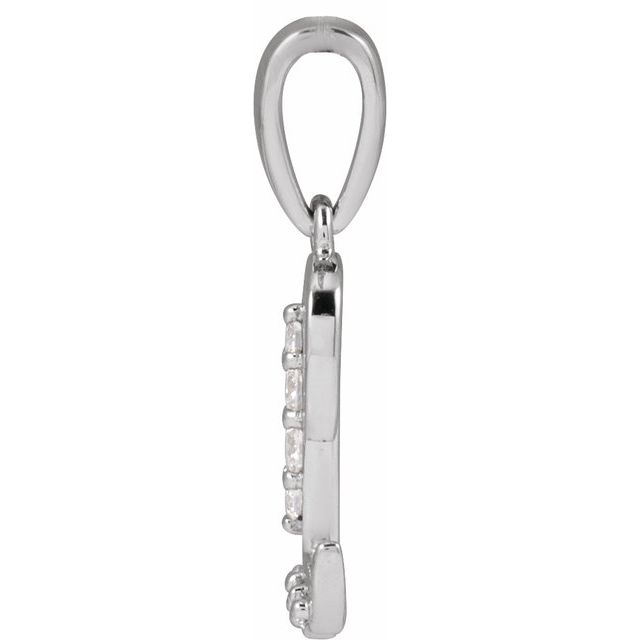 14K White 1/10 CTW Natural Diamond Initial L Pendant