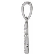 14K White 1/10 CTW Natural Diamond Initial E Pendant