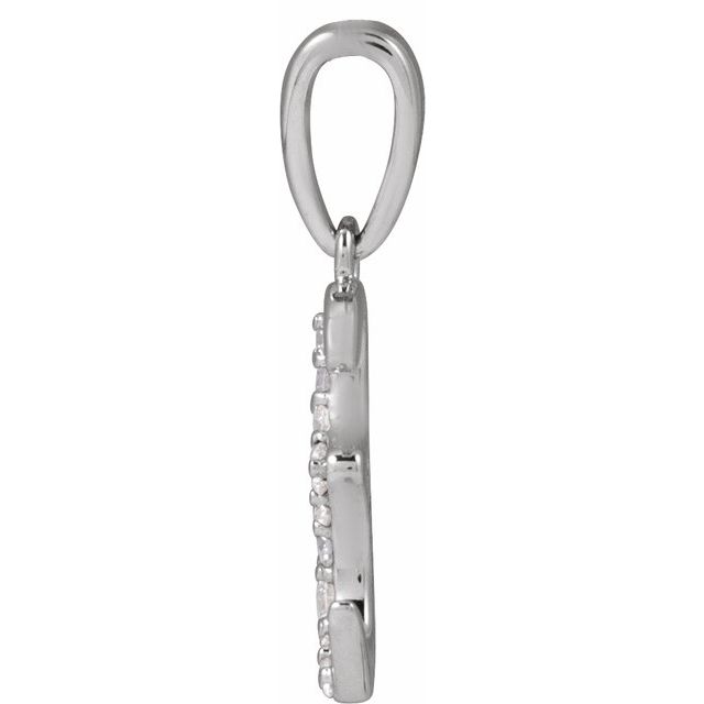 14K White 1/10 CTW Natural Diamond Initial E Pendant