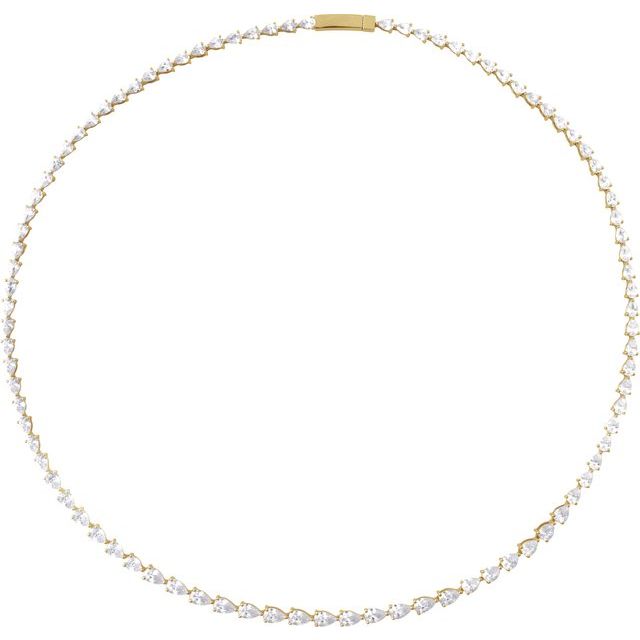 14K Yellow 10 CTW Lab-Grown Diamond Line 16" Necklace