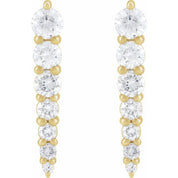 14K Yellow 1/3 CTW Natural Diamond Graduated Bar Earrings