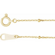 10K Yellow 1.7 mm Satellite Bead Cable Chain Necklace