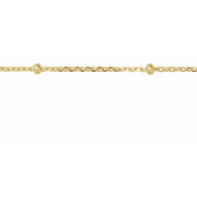 10K Yellow 1.7 mm Satellite Bead Cable Chain Necklace