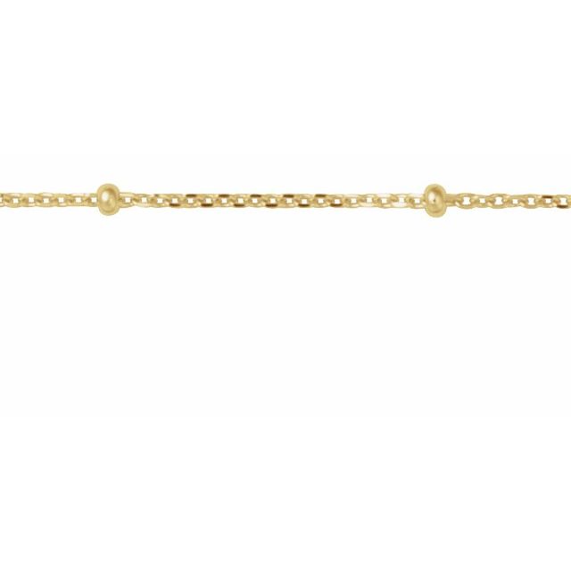 10K Yellow 1.7 mm Satellite Bead Cable Chain Necklace