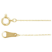 10K Yellow .5 mm Diamond-Cut Cable Chain Necklace