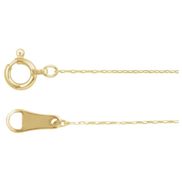 10K Yellow .5 mm Diamond-Cut Cable Chain Necklace