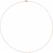 14K Rose .8 mm Heart 20" Chain