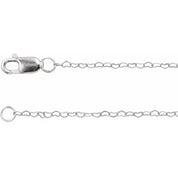 14K White .8 mm Heart 20" Chain