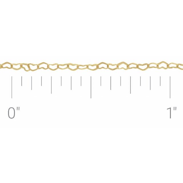 14K Yellow .8 mm Heart Chain by the Inch