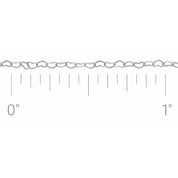 14K White .8 mm Heart Chain by the Inch