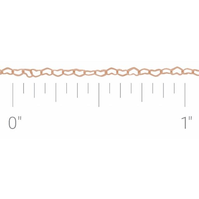 14K Rose .8 mm Heart Chain by the Inch