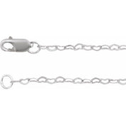 14K White 1.9 mm Heart 18" Chain