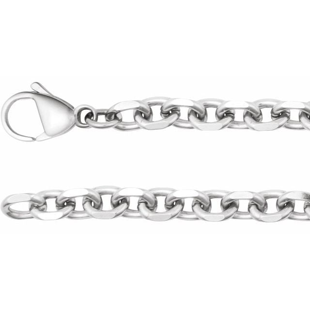 Titanium 5.5 mm Diamond-Cut Cable 8" Chain