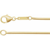 14K Yellow 1.2 mm Boa Snake 18" Chain