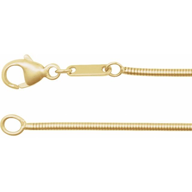 14K Yellow 1.2 mm Boa Snake 18" Chain