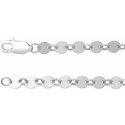 Sterling Silver 4 mm Mirror 16" Chain