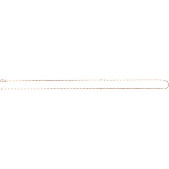 14K Rose 1.5 mm Keyhole 18" Chain