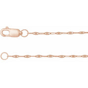 14K Rose 1.5 mm Keyhole 18" Chain