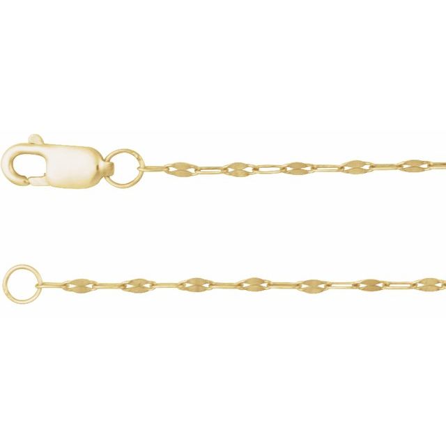 14K Yellow 1.5 mm Keyhole 20" Chain