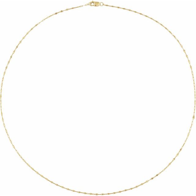14K Yellow 1.5 mm Keyhole 16" Chain