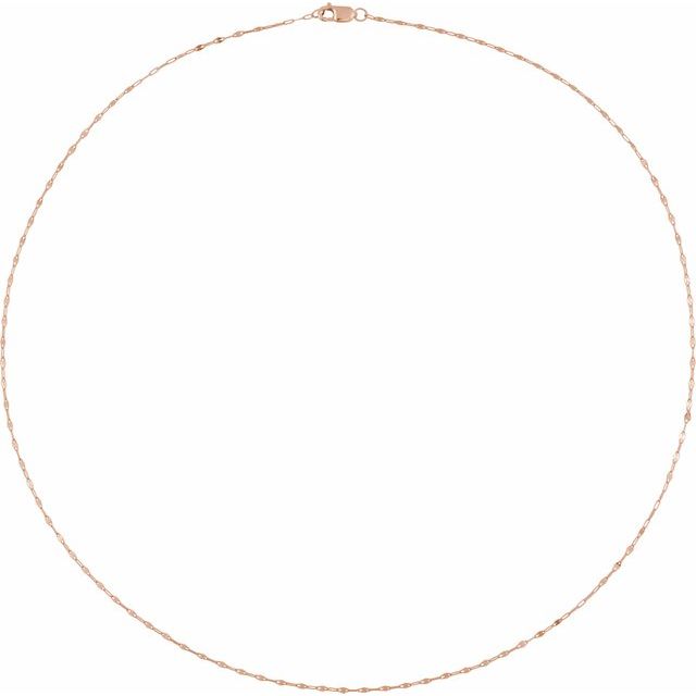 14K Rose 1.5 mm Keyhole 18" Chain