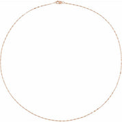 14K Rose 1.5 mm Keyhole 16" Chain