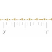 14K Yellow 1.5 mm Keyhole Chain by the Inch