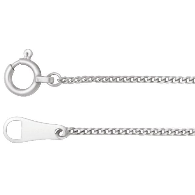 Platinum 1 mm Curb 20" Chain