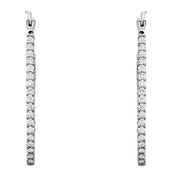 Platinum 1 CTW Natural Diamond Inside-Outside Hoop Earrings